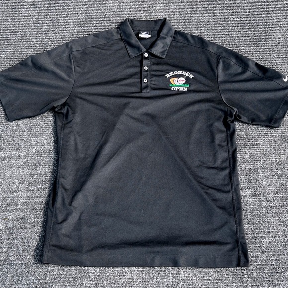 Nike Golf Polo Shirt Dri-FIT Redneck Open 2014‎ Black Mens Large - Picture 1 of 8